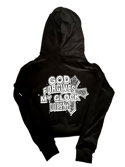 Hoodie "God Forgives My Glock Doesn't" BLACK - Womens